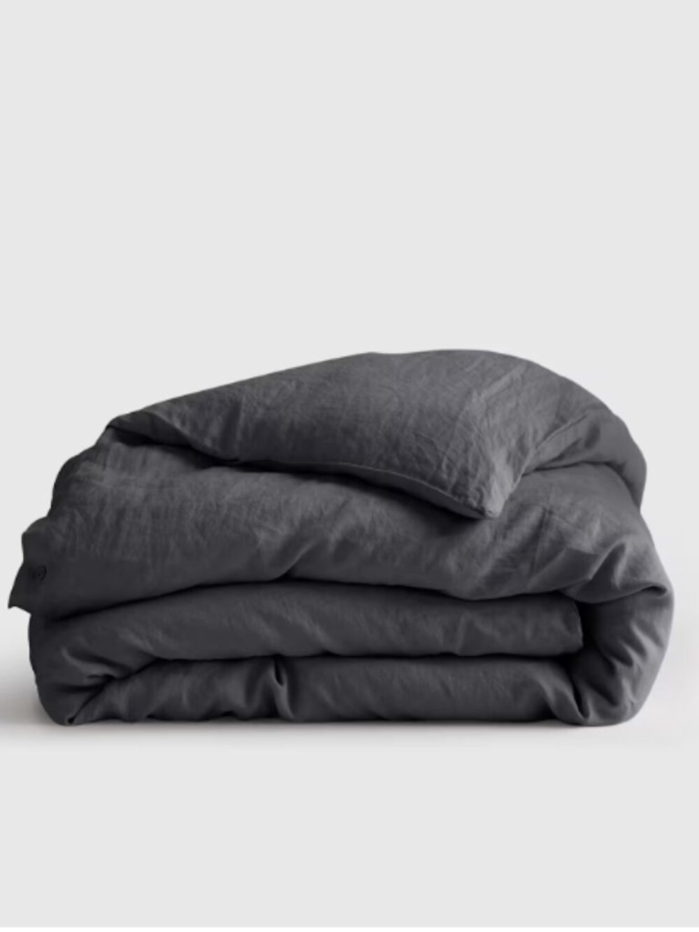 NWOT Quince European Linen Queen Duvet in Charcoal Grey - Picture 4 of 4